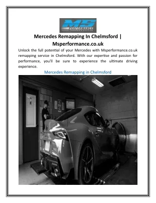 Mercedes Remapping In Chelmsford | Msperformance.co.uk