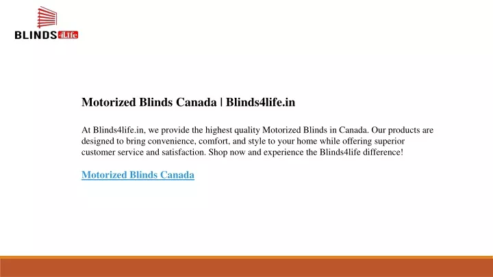 motorized blinds canada blinds4life