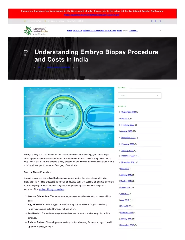 understanding embryo biopsy procedure and costs in india