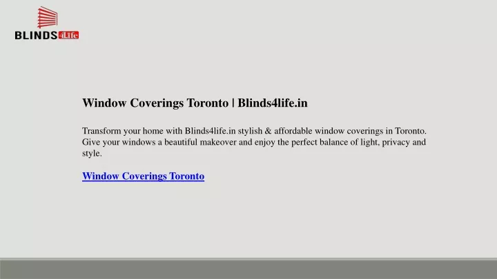 window coverings toronto blinds4life in transform