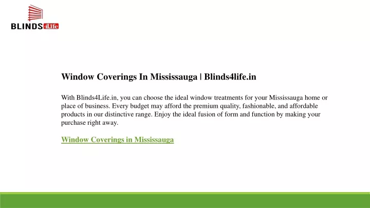 window coverings in mississauga blinds4life