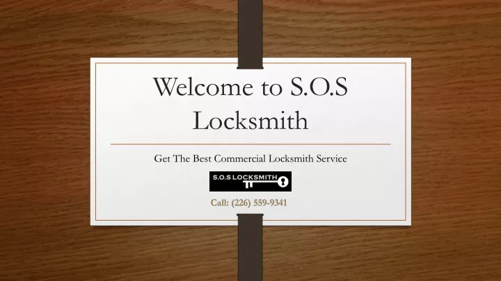 welcome to s o s locksmith