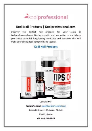 Kodi Nail Products | Kodiprofessional.com