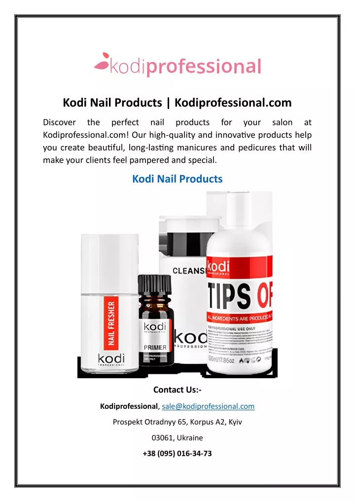 kodi nail products kodiprofessional com