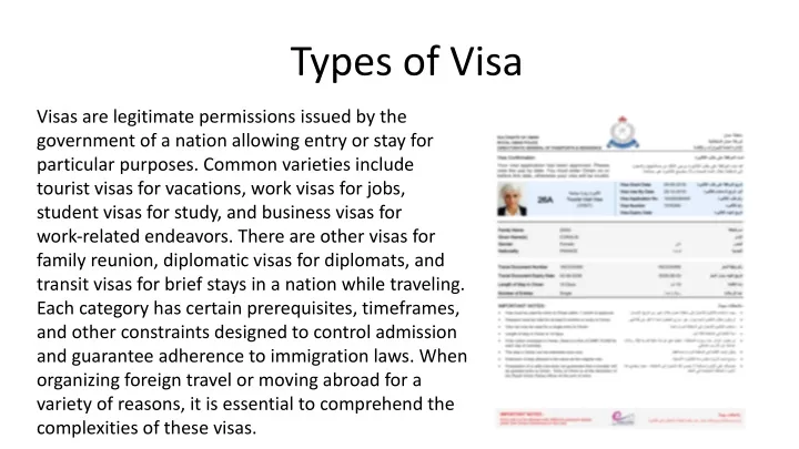 types of visa