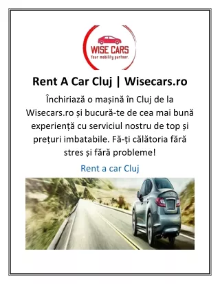 Rent A Car Cluj  Wisecars.ro