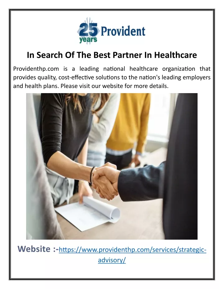 in search of the best partner in healthcare