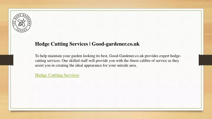 hedge cutting services good gardener