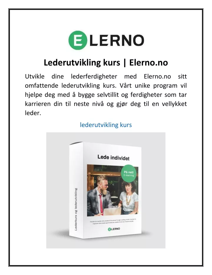 lederutvikling kurs elerno no