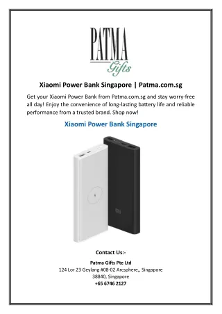 Xiaomi Power Bank Singapore | Patma.com.sg