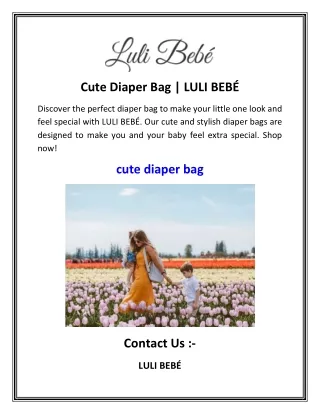 Cute Diaper Bag   LULI BEBÉ