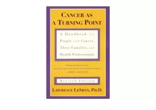 Download Cancer As a Turning Point A Handbook for People with Cancer Their Famil