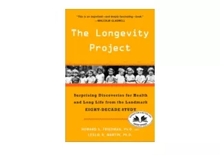 Download The Longevity Project Surprising Discoveries for Health and Long Life f