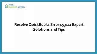 Resolve QuickBooks Error 15311; Expert Solutions and Tips