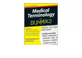 Download PDF Medical Terminology For Dummies for android