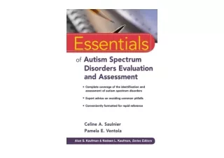 Download Essentials of Autism Spectrum Disorders Evaluation and Assessment for i