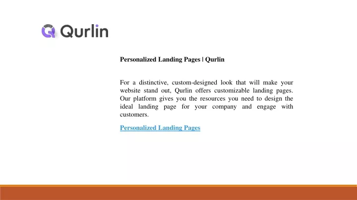 personalized landing pages qurlin