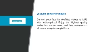 Youtube Converter Mp3cc | Ytbtomp3.cc