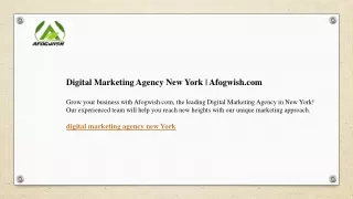 Digital Marketing Agency New York  Afogwish.com