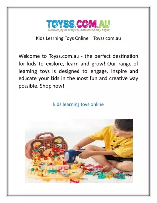 Kids Learning Toys Online  Toyss.com
