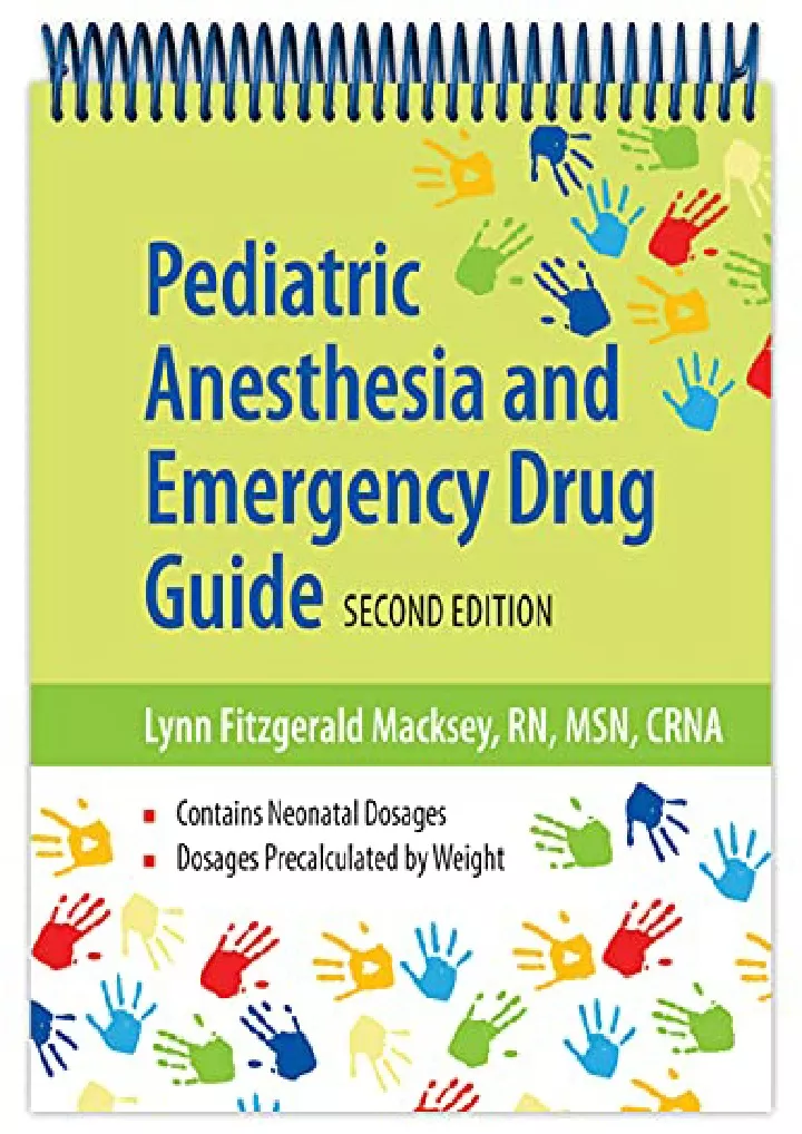 pediatric anesthesia and emergency drug guide