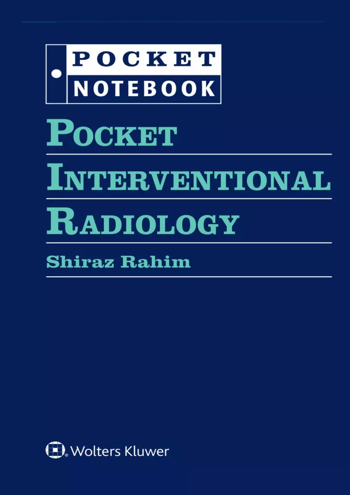 pocket interventional radiology pocket notebook