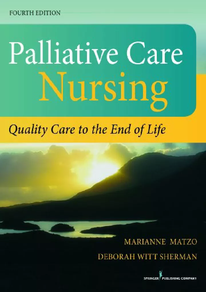 palliative care nursing fourth edition quality