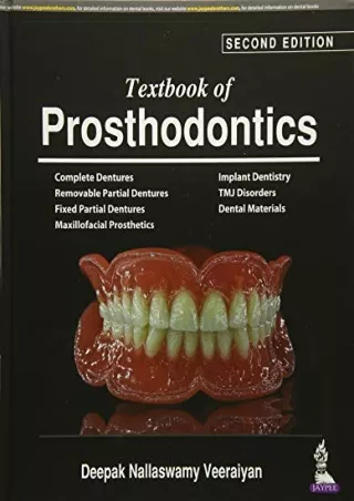 PDF KINDLE DOWNLOAD Textbook of Prosthodontics bestseller