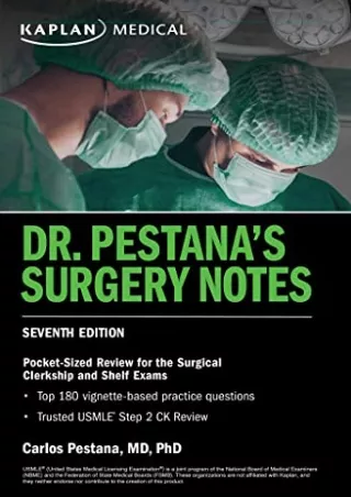 PDF/READ Dr. Pestana's Surgery Notes, Seventh Edition: Pocket-Sized Review for t