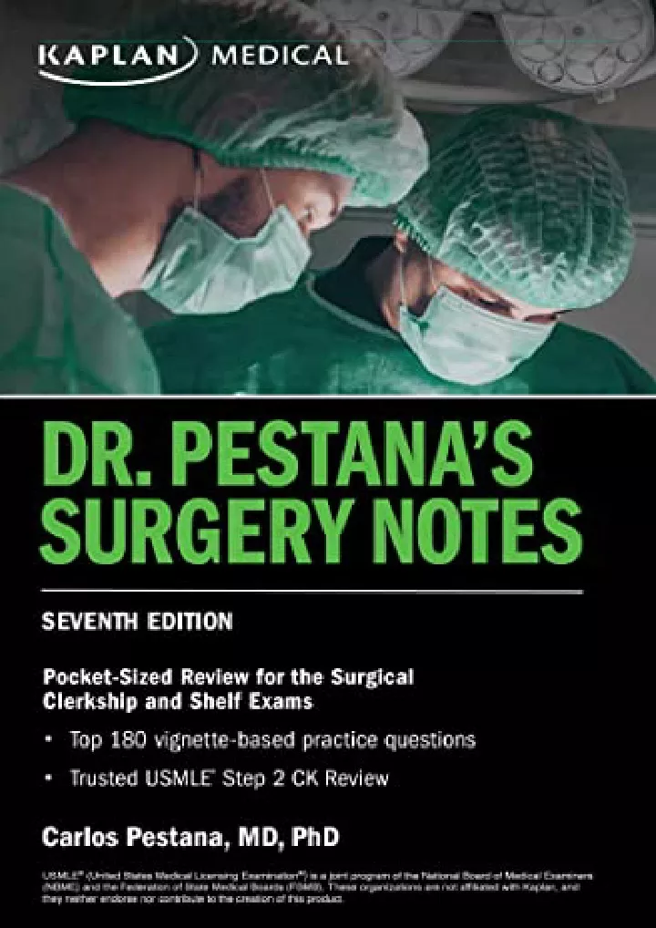 dr pestana s surgery notes seventh edition pocket