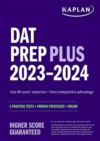 READ/DOWNLOAD DAT Prep Plus 2023-2024: 2 Practice Tests   Proven Strategies   On