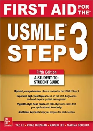 [PDF] DOWNLOAD FREE First Aid for the USMLE Step 3, Fifth Edition download