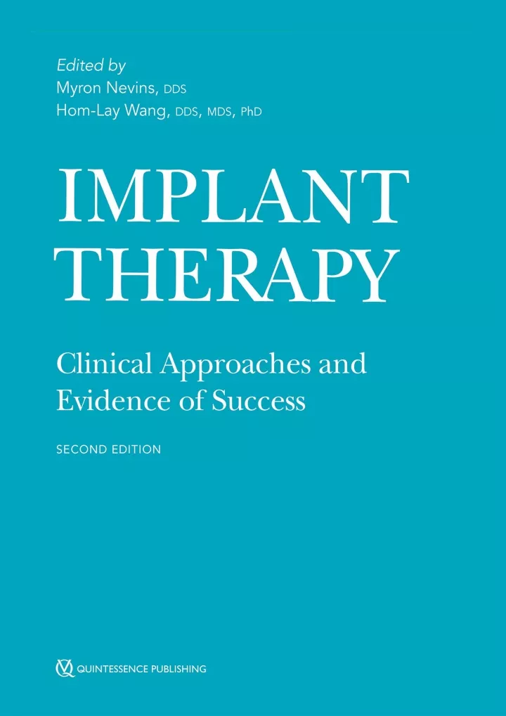 implant therapy clinical approaches and evidence