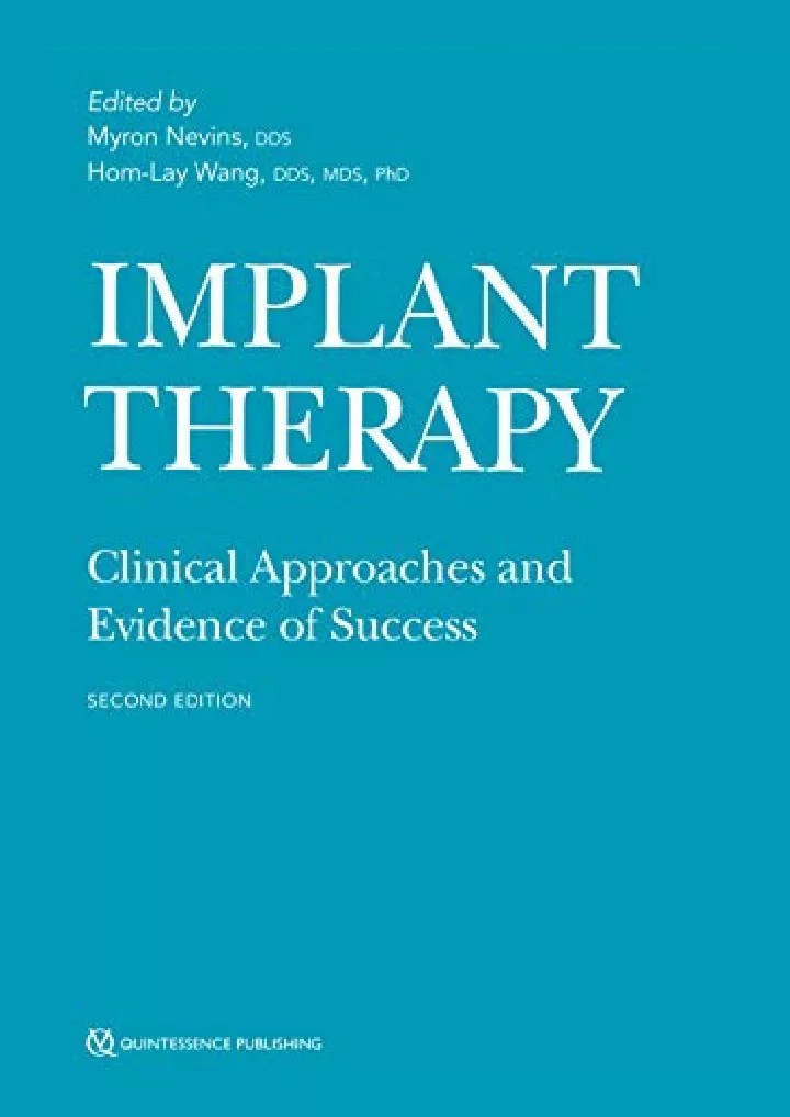 implant therapy clinical approaches and evidence