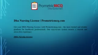 Dha Nursing License  Prometricmcq01