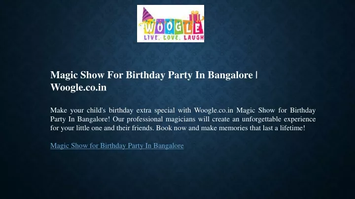 magic show for birthday party in bangalore woogle