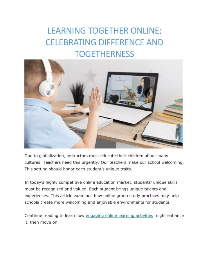 learning together online celebrating difference