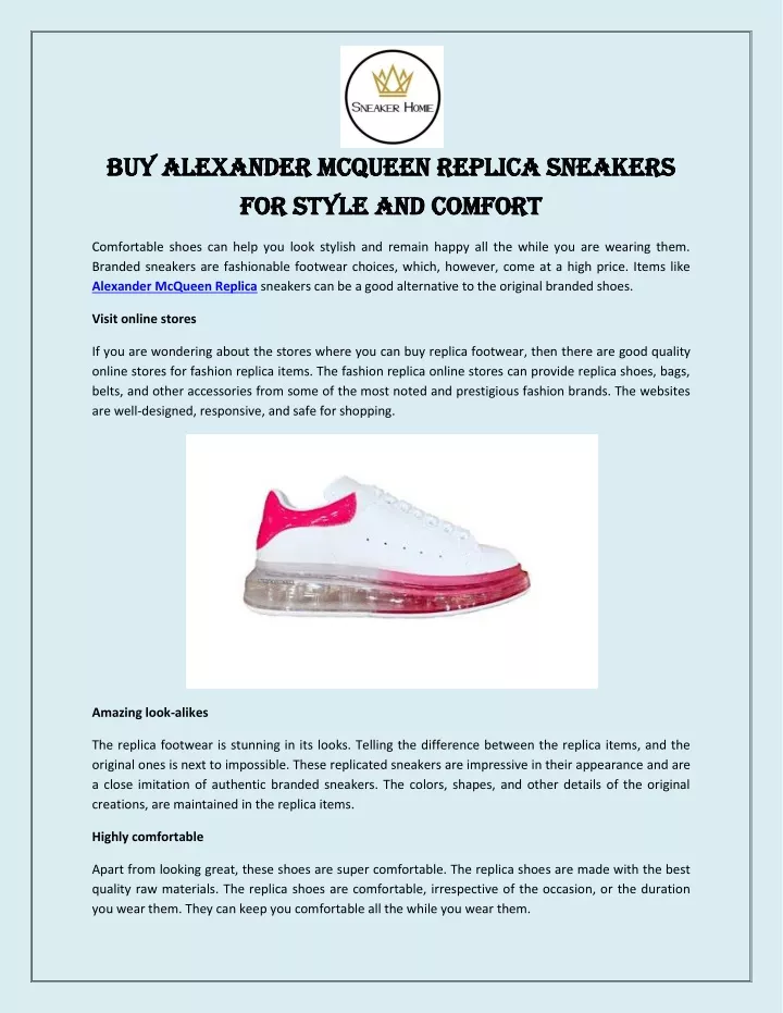 Alexander mcqueen best sale sneakers alternative