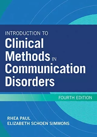 [PDF READ ONLINE] Introduction to Clinical Methods in Communication Disorders