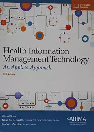 [PDF] DOWNLOAD Health Information Management Technology: An Applied Approach