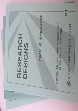 PDF/READ Research Designs (Quantitative Applications in the Social Sciences)