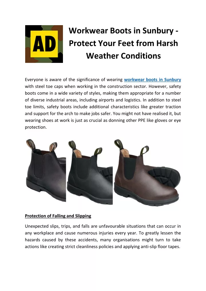 workwear boots in sunbury protect your feet from