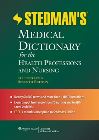 get [PDF] Download Stedman's Medical Dictionary for the Health Professions and Nursing (Stedman's