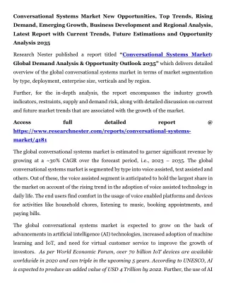 conversational systems market new opportunities