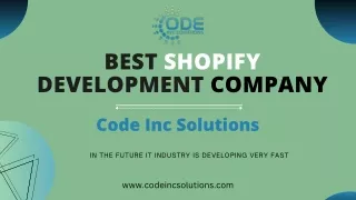 Shopify Development Services Company in India | Code Inc Solutions