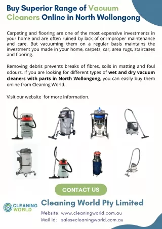 Buy Superior Range of Vacuum Cleaners Online in North Wollongong