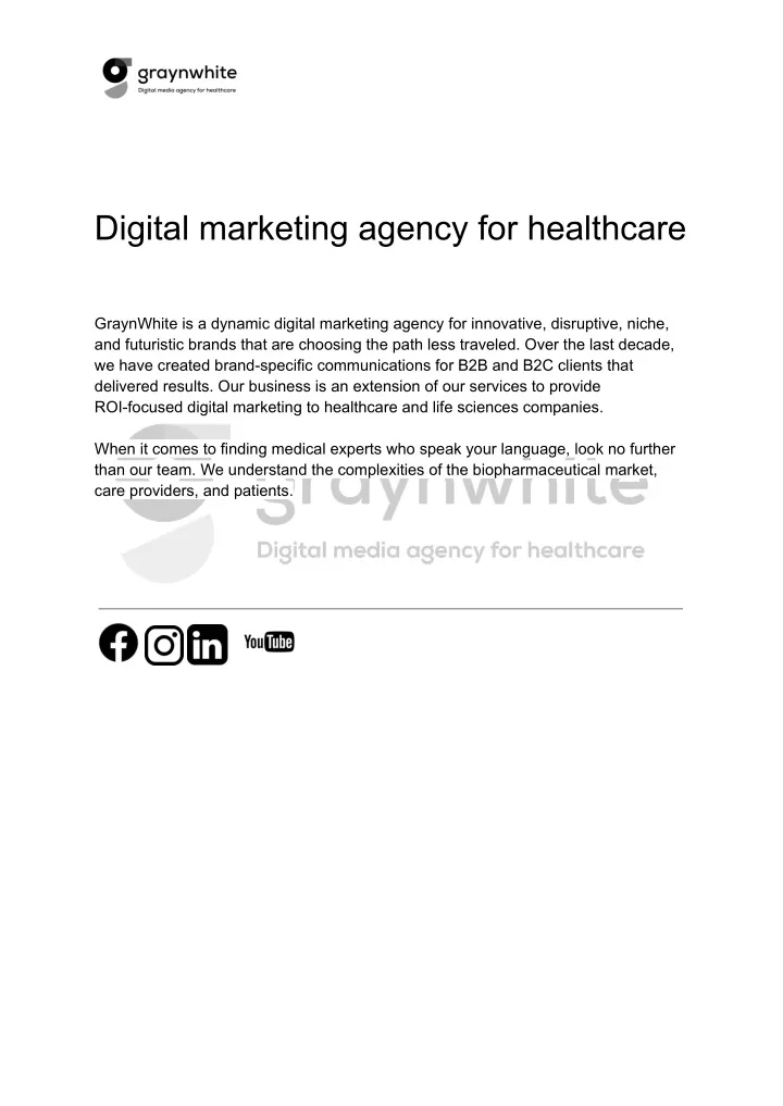 digital marketing agency for healthcare