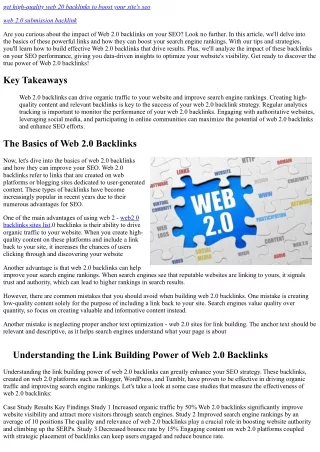 Discover the Impact of Web2 0 Backlinks on Your SEO