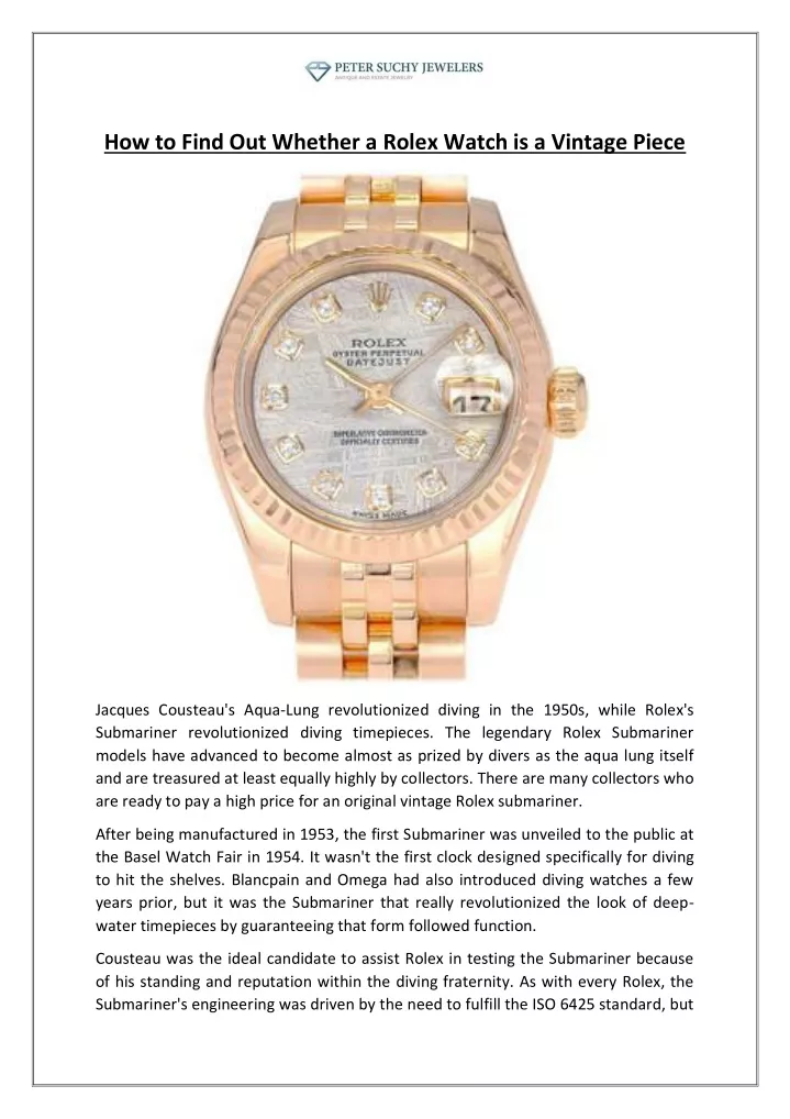 how to find out whether a rolex watch