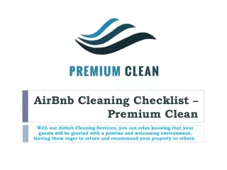 AirBnb Cleaning Checklist – Premium Clean